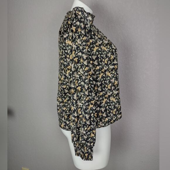 Vigoss Floral High Neck Ruffle Trim Blouse Size XXL Sold at Maurices - Picture 3 of 13